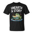 Unearth a Story Frog Reading a Book Summer 2026 T-Shirt