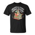 Unearth A Story Summer Reading 2026 Dinosaur Books T-Shirt