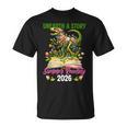 Unearth A StoryRex Reading Book Floral Summer Reading T-Shirt Unearth A StoryRex Reading Book Floral Summer Reading T-Shirt