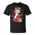 Unicorn Reading Book Graphic Unicorn With Book Floral T-Shirt Unicorn Reading Book Graphic Unicorn With Book Floral T-Shirt
