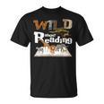 Wild About Reading Animals And Book Lovers Teacher Kids T-Shirt