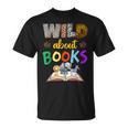Wild About Reading Books Reader Bookworm Animals Book Lover T-Shirt Wild About Reading Books Reader Bookworm Animals Book Lover T-Shirt