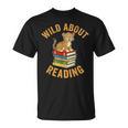 Wild About Reading Cute Leopard Teacher Kids Book Lover T-Shirt