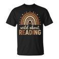 Wild About Reading Cute Rainbow Book Lover Teacher T-Shirt