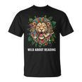 Wild About Reading Lion Head Books Lover Teacher Librarian T-Shirt