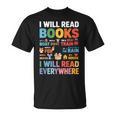 I Will Read Books On A Boat With a Goat On Train Book Lover T-Shirt I Will Read Books On A Boat With a Goat On Train Book Lover T-Shirt