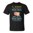 Woman Survives On Books And Yarn Crocheter Crocheting T-Shirt Woman Survives On Books And Yarn Crocheter Crocheting T-Shirt