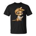 Women's Baby Lizard Small Book Reading Reptile Graphic Portrait T-Shirt