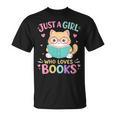 Women's Just A Girl Who Loves Books Reading Read Book Bookworm T-Shirt Women's Just A Girl Who Loves Books Reading Read Book Bookworm T-Shirt