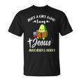 Women's Just A Girl Who Loves Jesus And Avocados And Books T-Shirt