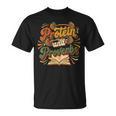 Women's Protein And Proverbs Protein Workout Book Lover Retro T-Shirt
