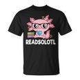Women's Readsolotl Axolotl Book Lover Reading Women Girls Kids T-Shirt