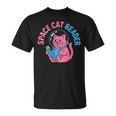 Women's Space CAT Reader Pink Helmet Blue Book Nerd Galaxy Kitty T-Shirt