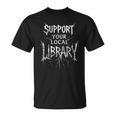 Women's Support Your Local Library Death Metal And Hardcore Book T-Shirt