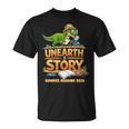 Women's Unearth a Story Dinosaur Reading Books Summer 2026 T-Shirt