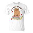 100 Days Of Chill Cute Capybara School Book Lover T-Shirt