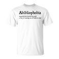 Abibliophobia Reader Top Bookworm Reading T-Shirt Abibliophobia Reader Top Bookworm Reading T-Shirt