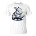 Adorable Reading Bunny Drawing For Book Lovers Philossophers T-Shirt Adorable Reading Bunny Drawing For Book Lovers Philossophers T-Shirt