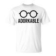 Adorkable Cute Nerd Glasses For Bookworm Book Reader T-Shirt