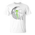 Astronaut Reading Book To Alien Moon Space Women Kids Men Premium Tri-Blend T-Shirt