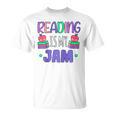 Back To School Book Reader Reading Is My Jam Bookworm Raglan Baseball Tee T-Shirt