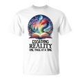 Book Dragon Reading Escaping Reality One Page Bookish Dragon T-Shirt