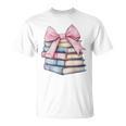 Book Lover Coquette Bow Pink Dainty Ribbon Cute Bookworm T-Shirt Book Lover Coquette Bow Pink Dainty Ribbon Cute Bookworm T-Shirt