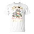 Book Lover Cute Cat Coffee Just 1 More Chapter Cozy Reading T-Shirt