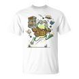 Book Lover Frog Quiet Please Cute Librarian Cartoon T-Shirt