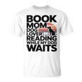 Book Mom Dog Lover Reading While My Dog Waits Premium Tri-Blend T-Shirt