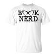 BOOK NERD Glasses Reading Lover Bookworm Teacher Quote Women T-Shirt