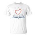 Book Reading Love Heart Library T-Shirt