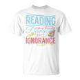 Book Reading Reading Can Seriously Damage Your Ignorance Raglan Baseball Tee T-Shirt