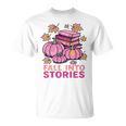 Bookcore Coquette Pinkoween Fall Into Stories Books Premium Tri-Blend T-Shirt