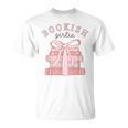 Bookish Girlie Coquette Bow Book Lover Pink Feminine Reader T-Shirt