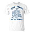 Books & Knitting Are My Therapy Reading Knitting Lover Craft T-Shirt
