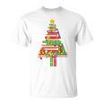 Books Christmas Tree Xmas Librarian Book Lovers Pajama T-Shirt