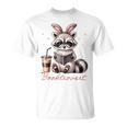 Booktrovert Raccoon Reading Book Iced Coffee Lover T-Shirt Booktrovert Raccoon Reading Book Iced Coffee Lover T-Shirt