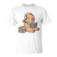 Capybara Reading a Book Cute Reading For Boys Girls Premium Tri-Blend T-Shirt