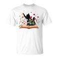 Cat Kitten Wildflower Book Pet Owner Librarian T-Shirt Cat Kitten Wildflower Book Pet Owner Librarian T-Shirt
