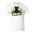 Cat Shirts For Women Book Lover Shirt Cute Cat And Book Premium Tri-Blend T-Shirt