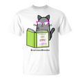 Cats And Books Happiness Cartoon Cat Pun For Women T-Shirt Cats And Books Happiness Cartoon Cat Pun For Women T-Shirt