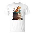 Cute Cat Lovers Book Lovers For Women And Men T-Shirt