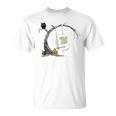 Cute Ghost Costume Reading Book Halloween T-Shirt