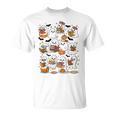 Cute Ghosts Reading Books Smart Book Lover Halloween T-Shirt