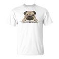 Cute Pug Dog Reading Book Love To Read T-Shirt Cute Pug Dog Reading Book Love To Read T-Shirt