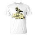 Dark Academia Aesthetic Raven Crow On Old Books Skull Goth T-Shirt
