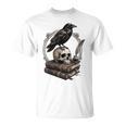 Dark Academia Raven Skull Books T-Shirt