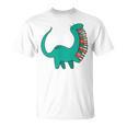 Dinosaur Carrying Book Reading Bookworm Librarian T-Shirt
