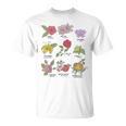 Disney Princesses Types Of Flowers Textbook Poster T-Shirt Disney Princesses Types Of Flowers Textbook Poster T-Shirt